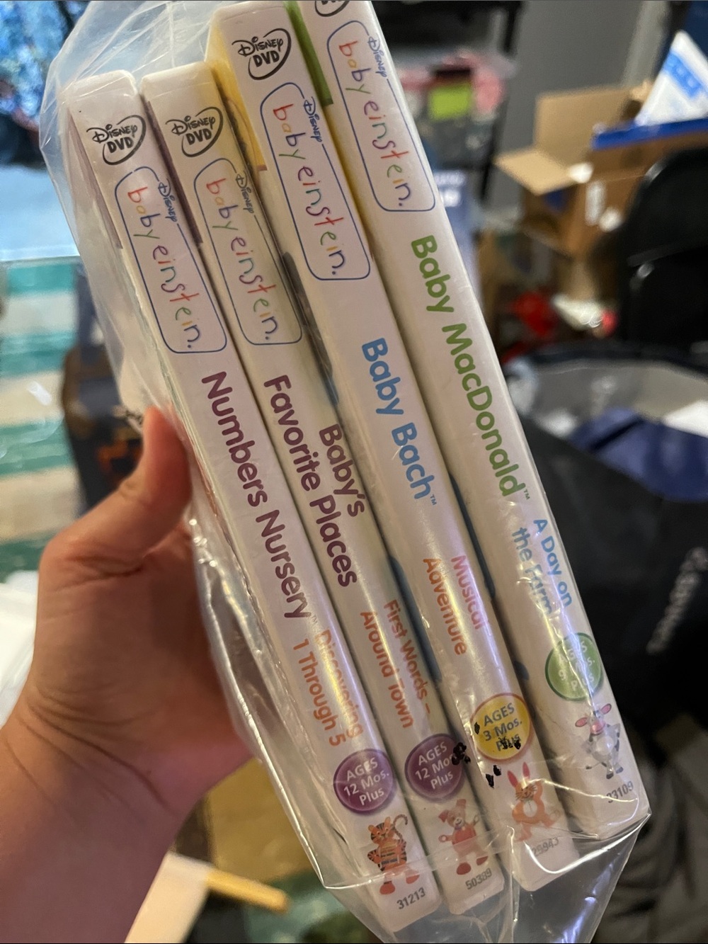 Baby Einstein 4 DVD bundle Bach, MacDonald, numbers, places